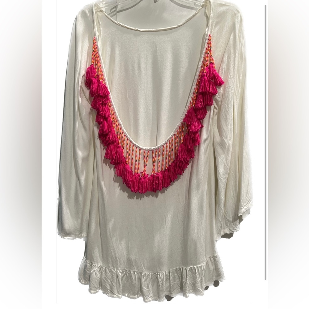 Sundress Coverup | white + pink